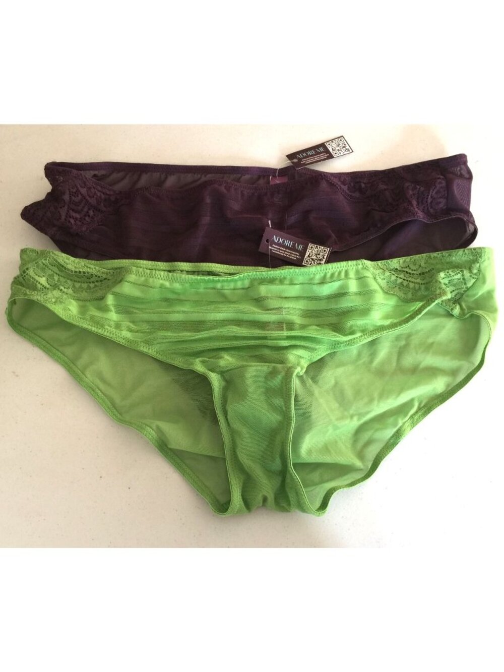 ADORE ME Ladies Large Lace Bikinis Set of 2 Plum Dark Pear Panties